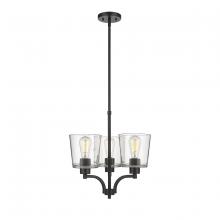  497003-MB - Evalon 3-Light Chandelier Ceiling Light Matte Black