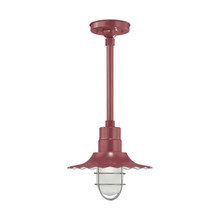  RRWS12-SR - R Series 1-Light Stem Hung Radial Wave Shade Satin Red