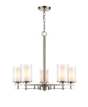  5515-BN - Huderson 5-Light Chandelier Ceiling Light Brushed Nickel