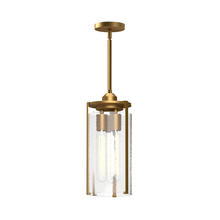  PD536005AGWC - Belmont 5-in Aged Gold/Clear Water Glass 1 Light Pendant