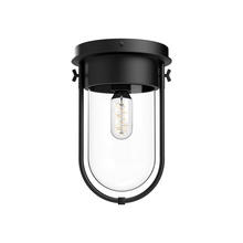  FM539008MBCL - Cyrus 8-in Clear Glass/Matte Black 1 Light Flush Mount