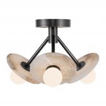  SF346313UBAR - Dahlia 13-in Urban Bronze/Alabaster LED Semi Flush Mount