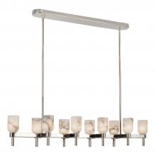  LP338052PNAR - Lucian 52-in Polished Nickel/Alabaster 10 Lights Linear Pendant