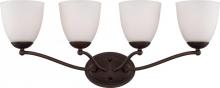 Nuvo 60/5154 - 4-Light Wall Mounted Vanity Light Fixture in Prairie Bronze Finish and Frosted Glass