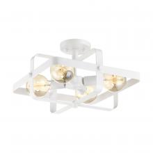  60/6724 - Prana - 4 Light Flush Mount - White Finish