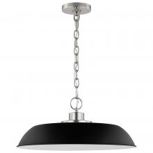  60/7485 - Colony; 1 Light; Medium Pendant; Matte Black with Polished Nickel