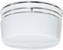  SF77/344 - 2 Light - 10" Flush with White Glass- Polished Chrome Finish