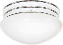  SF77/346 - 2 Light - 10" Flush with White Glass - Polished Chrome