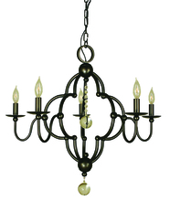  1161 BN - 5-Light Brushed Nickel Quatrefoil Dining Chandelier