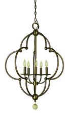  1162 BN - 5-Light Brushed Nickel Quatrefoil Dining Chandelier