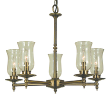  2505 AB - 5-Light Antique Brass Sheraton Dining Chandelier