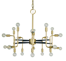  3050 PN/MBLACK - 20-Light Polished Nickel/Matte Black Fusion Chandelier