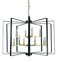  3058 PN/MBLACK - 12-Light Polished Nickel/Matte Black Camille Chandelier