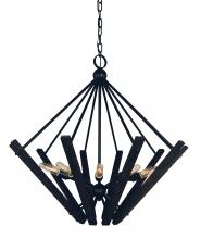  5280 MBLACK - 10-Light Matte Black Rustic Chic Chandelier