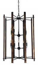  5408 MBLACK - 10-Light Matte Black Modern Farmhouse Foyer Chandelier