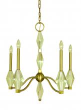  5665 BR - 5-Light Brushed Brass Vivan Dining Chandelier