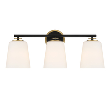  M80078MBKNB - 3-Light Bathroom Vanity Light in Matte Black and Natural Brass