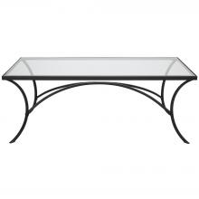  22909 - Uttermost Alayna Black Metal & Glass Coffee Table