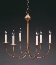  906-AC-LT6 - Hanging J-Arms Antique Copper 6 Candelabra Sockets