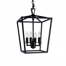  1080-MB-NG - Cage 12'' Wide 4-Light Pendant - Matte Black